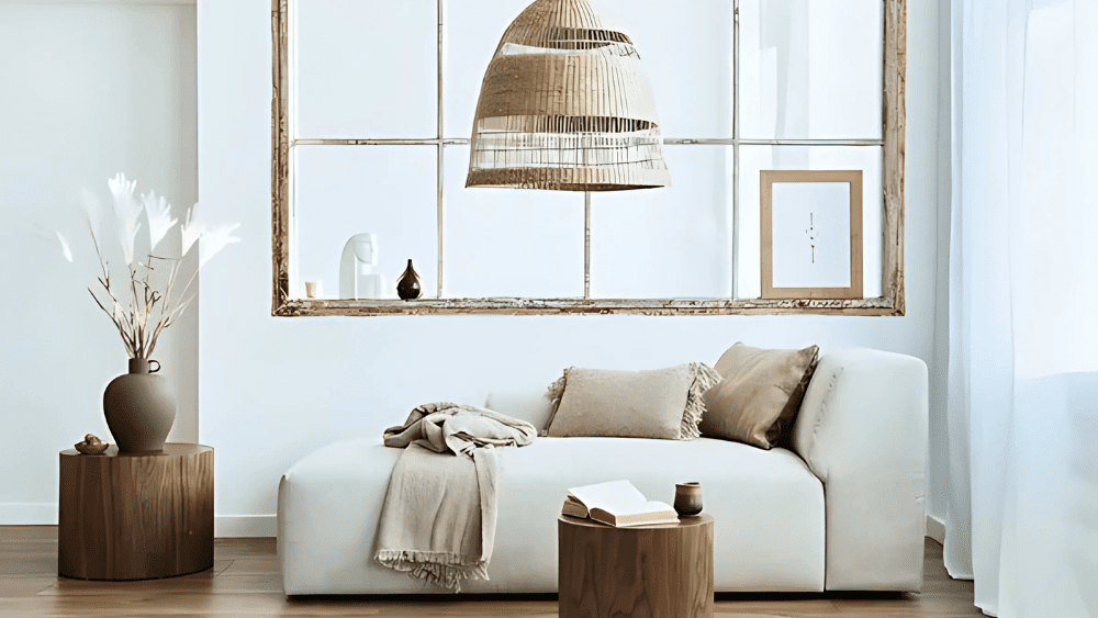 Modern staged living room to help sell a house fast in Marana