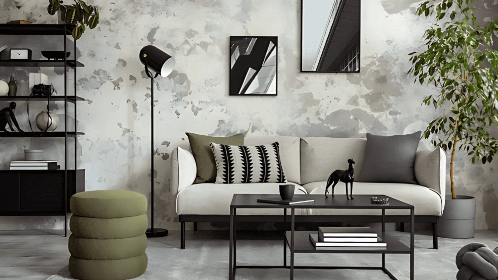 Modern staged living room to help sell a house fast in Zionsville