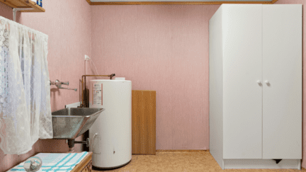 Water heater in kitchen