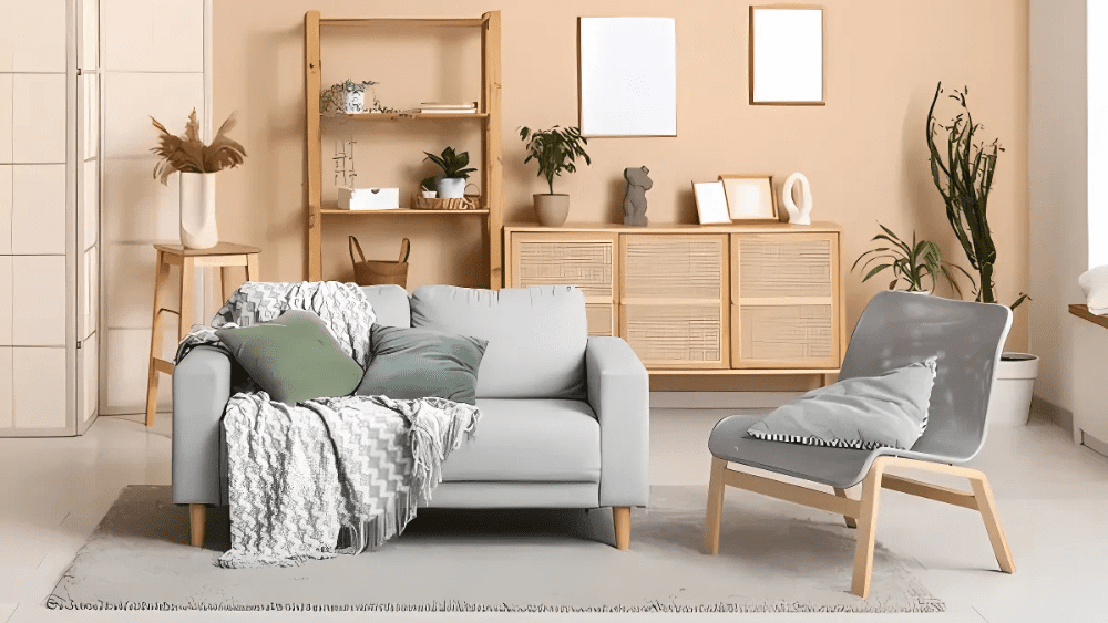 staged living room to help sell a house fast in Titusville