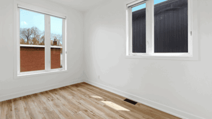 An image of a room in a home that has been emptied before selling