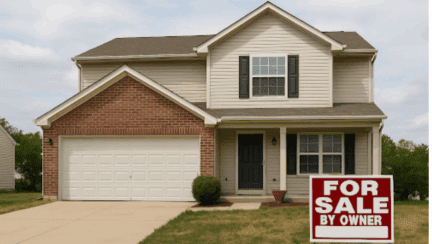 A house whose owner asks, "Can I sell my home myself?"