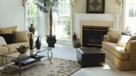 Image of a staged living room highlighting the difference between real and virtual staging