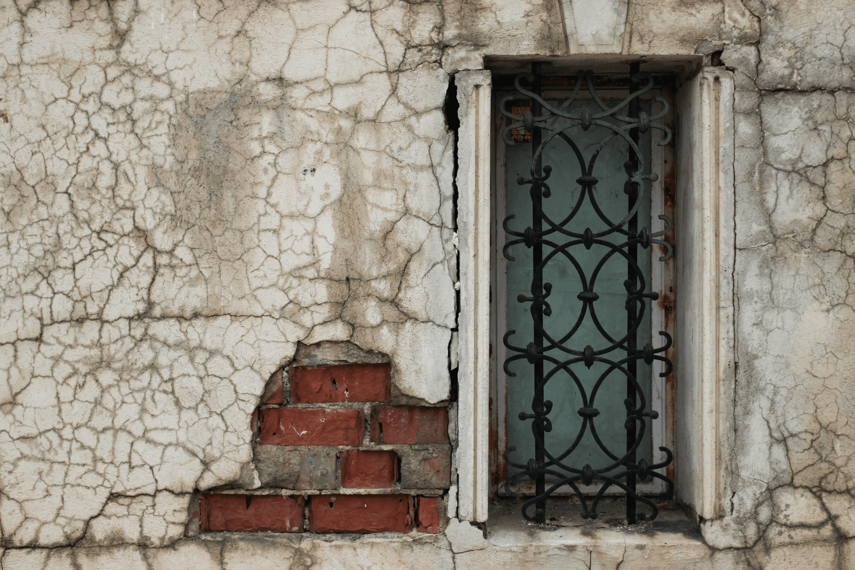 A photo of structural damage in a home
