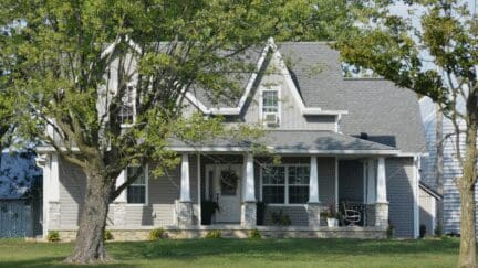 An image of a house rented first, then owned later