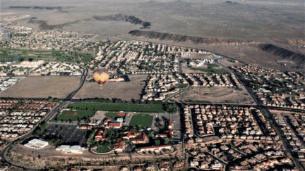 Aerial view of New Mexico, where home buyers can explore the option of getting a bridge loan