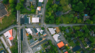 Aerial view of residential homes in Georgia that may be facing pre-foreclosure when selling.